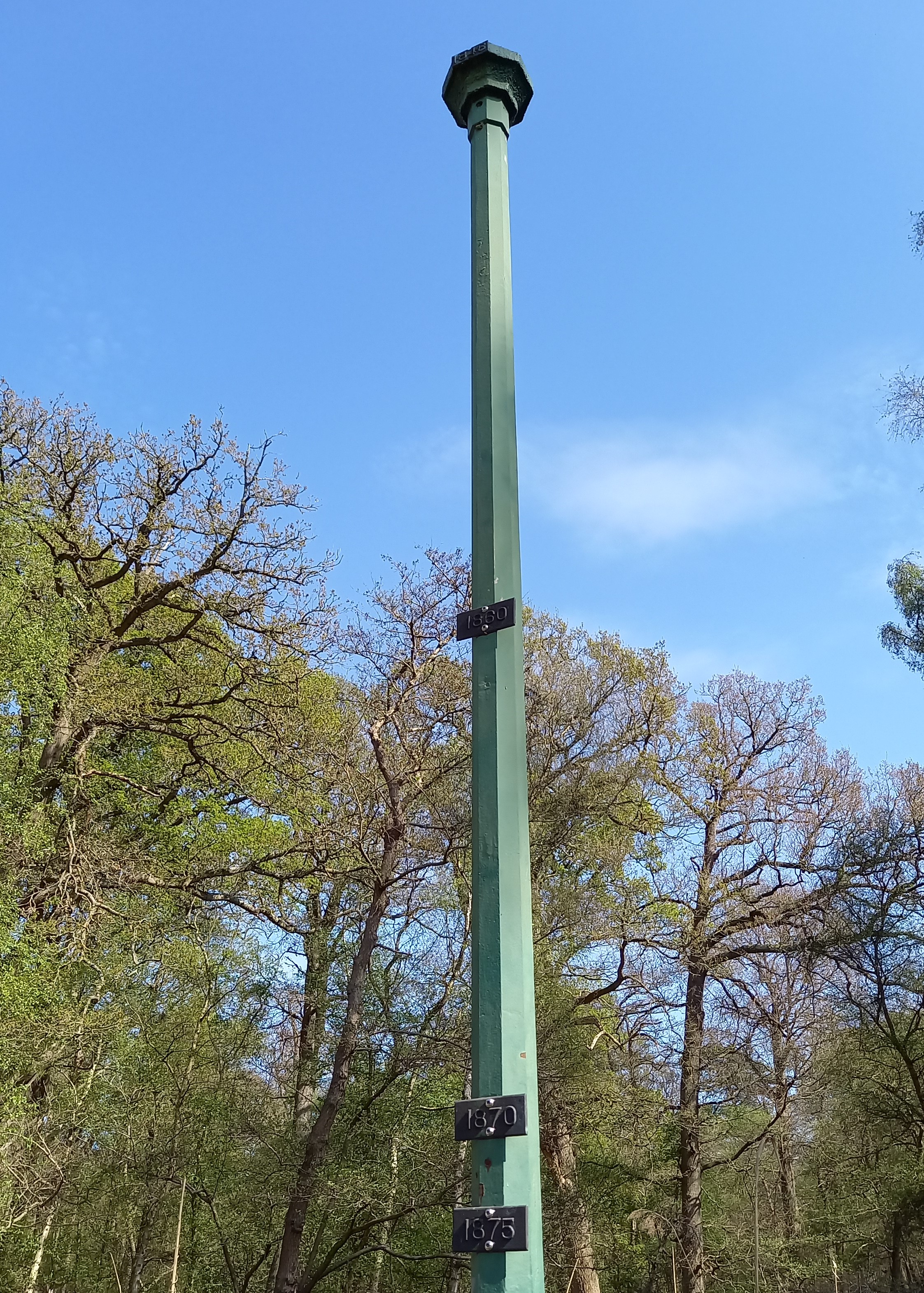 A tall post marks peat loss in 20 years